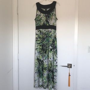 Floral Green Summer Maxi Dress